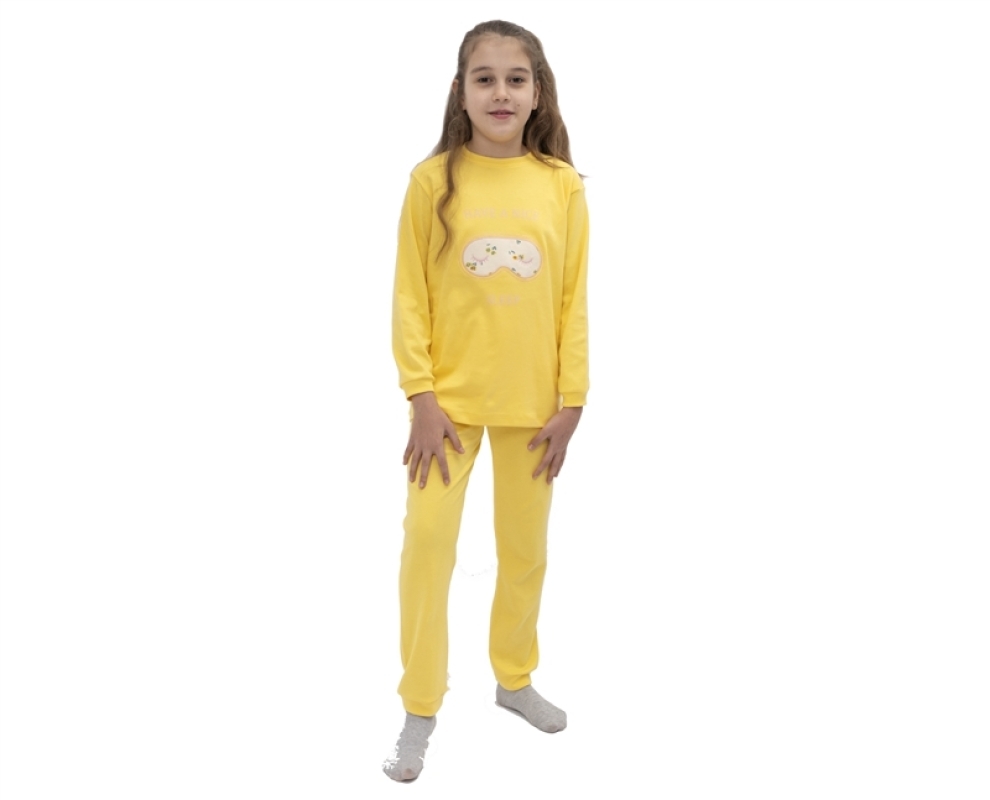 PİJAMA 11-12-13 YAŞ 5069 KıZ BANDANA NAKIŞLI 11-13 YAŞ BİSİKLET YAKA PİJAMA