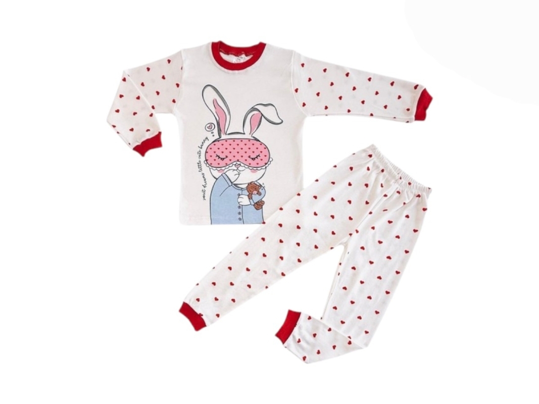 PİJAMA 4-5-6 YAŞ 4046 KıZ UYKU BANTLI TAVŞAN 4.5.6 YAŞ 2Lİ TAKIM