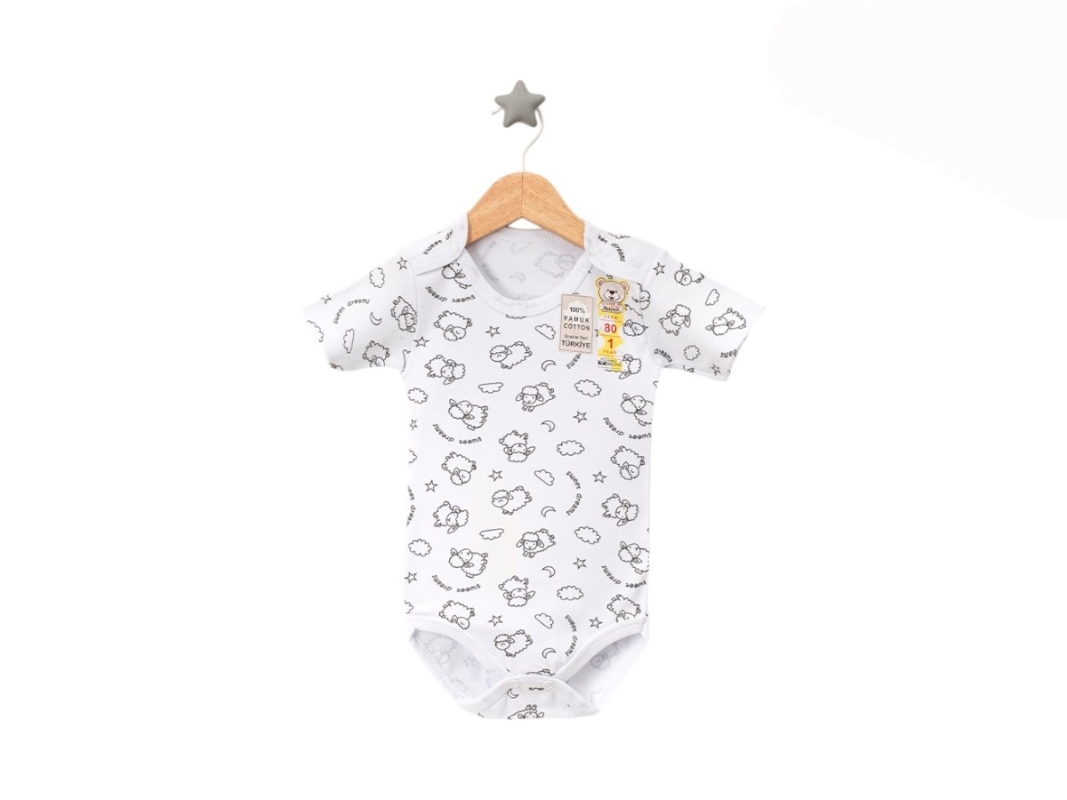 BADİ 1-2-3Y 7155 KUZU DESENLİ KISA KOL