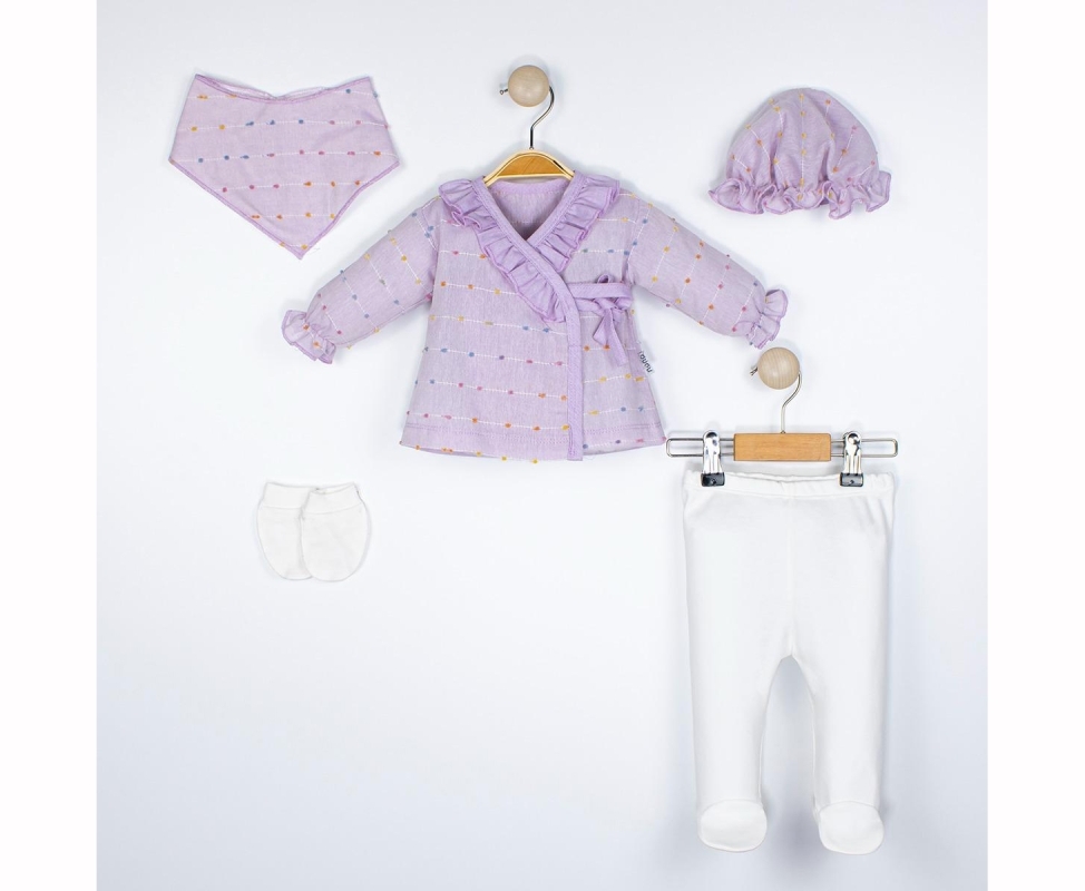 BEBE TK 1-1 AY 3630 KıZ PONPON KUMAŞLI KIZ 5 Lİ SET