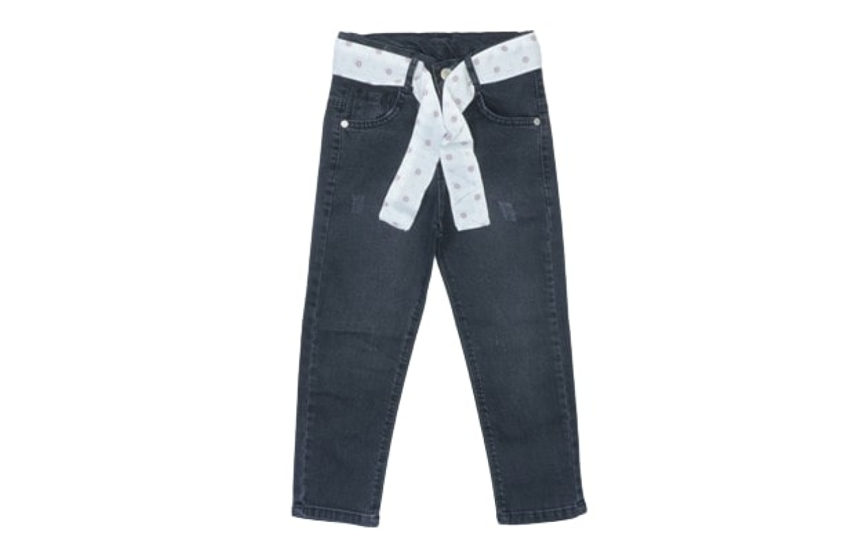 PANT 8-9-10-11-12Y 3133 KIZ KOT KEMERLİ ÇİÇEKLİ