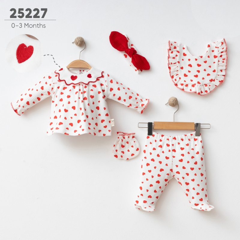 BEBE TK 1-3 AY 25227 KIZ KALP YAKALI 5 Lİ SET