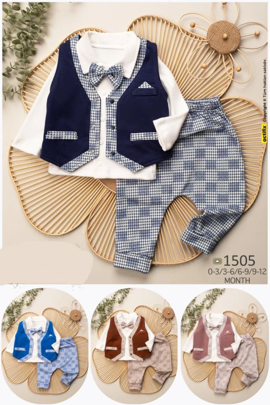 BEBE TK 3-12 AY 1505 ERKEK BİYELİ YELEK ÜÇLÜ TKM