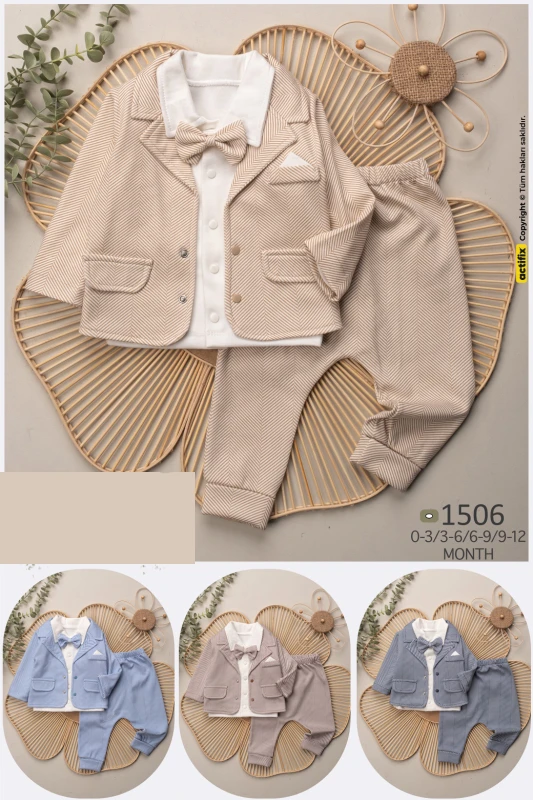 BEBE TK 3-12 AY 1506 ERKEK BALIKSIRTI CEKET ÜÇLÜ TKMN