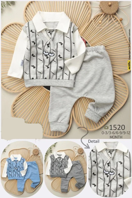 BEBE TK 3-6-9-12 AY 1520 ERKEK BIYIK DESEN ÜÇLÜ TKM