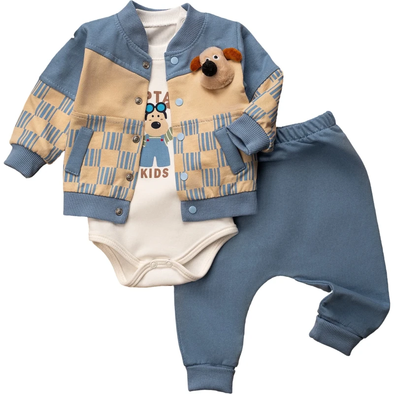 BEBE TK 3-6-9-12 AY 1535 ERKEK KÖPEKLİ TAKIM