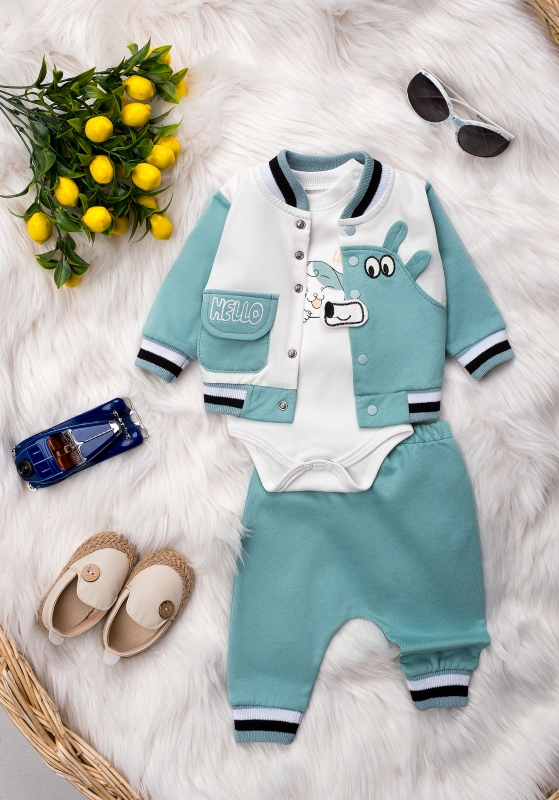 BEBE TK 3-6-9 AY 1460 ERKEK KÖPEKLİ KOLEJ ÜÇLÜ TAKIM