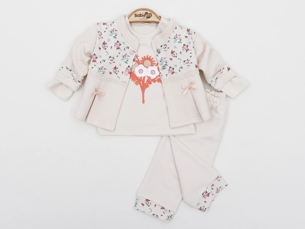 BEBE TK 3-6-9 AY 2300 KIZ ÇİÇEKLİ 3-LÜ YAKALI TKM