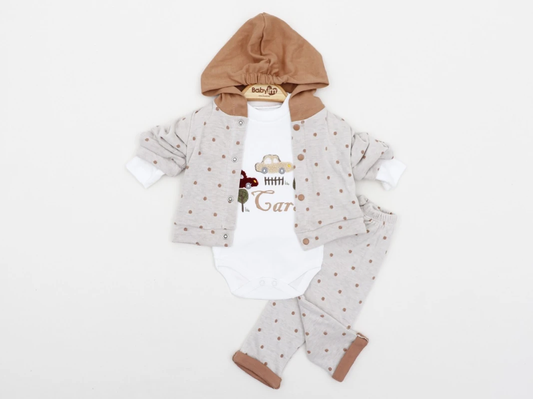 BEBE TK 3-6-9 AY 2316 ERKEK ARABA NAKIŞLI 3,LÜ KAPŞONLU TKM