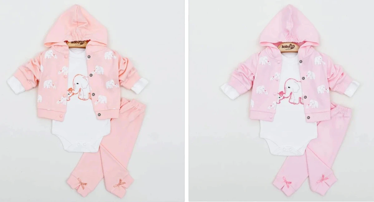BEBE TK 3-6-9 AY 2324 KIZ 3,LÜ KAPŞONLU TAKIM