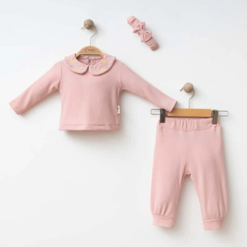 BEBE TK 3-6-9 AY 25137 KIZ YILDIZ YAKALI 3 LÜ TAKIM