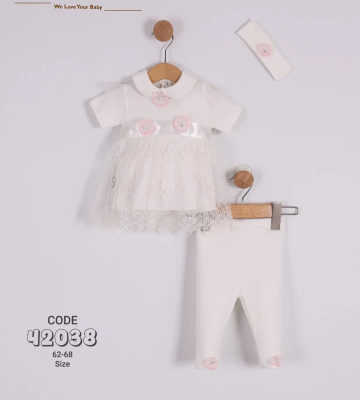BEBE TK 3-9 AY 42038 UNİSEX ELBİSE TAKIM