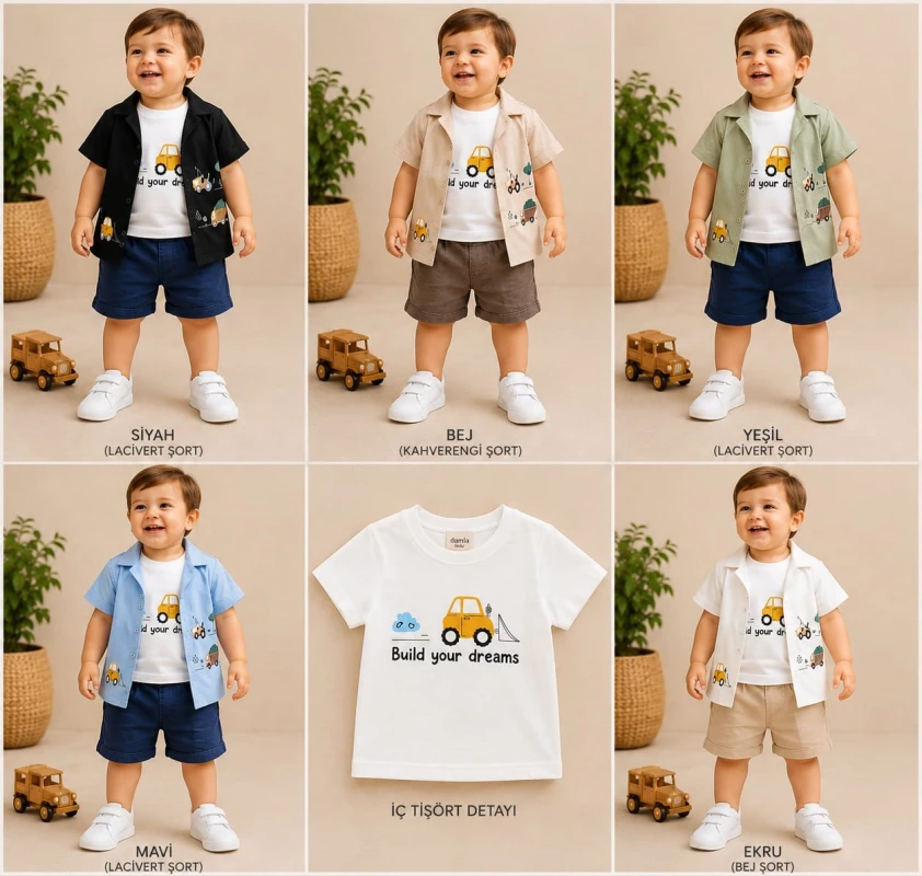BEBE TK 6-12-18-24 AY 26556 ERKEK ARABA BASKI 3,LÜ TAKIM