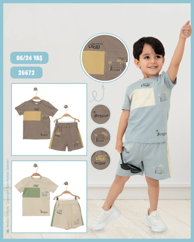 BEBE TK 6-12-18-24 AY 26672 ERKEK LOCALS SHOP 2,Lİ TAKIM