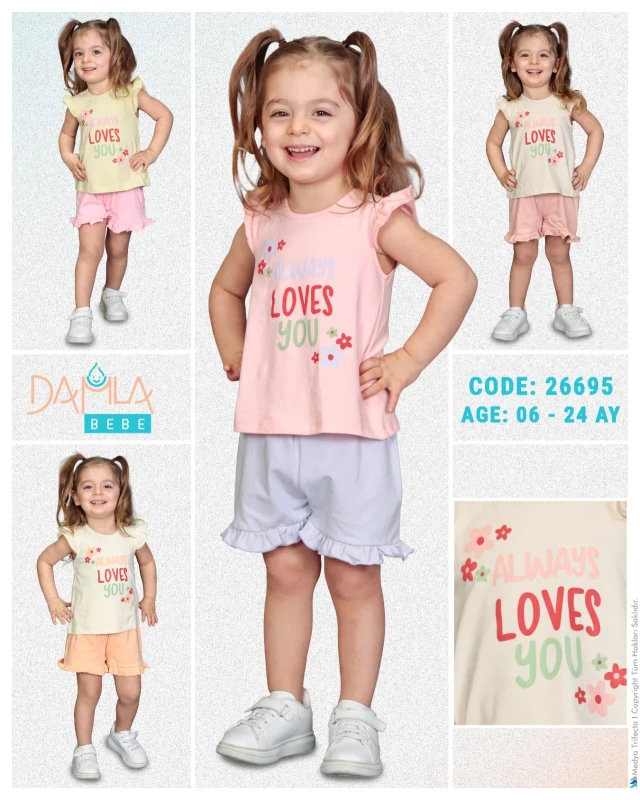BEBE TK 6-12-18-24 AY 26695 KIZ ALWAYS LOVES 2,Lİ TAKIM