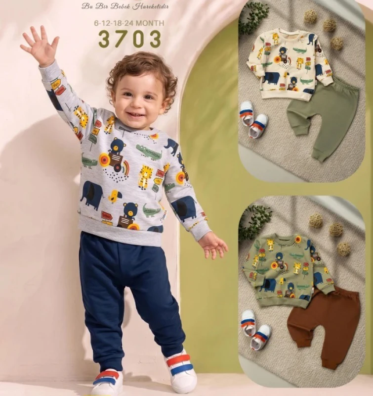 BEBE TK 6-12-18-24 AY 3703 ERKEK BEBE TAKIM