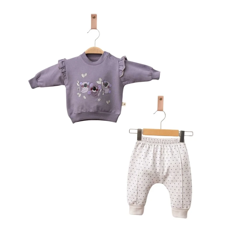BEBE TK 6-12-18 AY 2025 KIZ KUALA SÜZENE NAKIŞLI 2 Lİ TAKIM