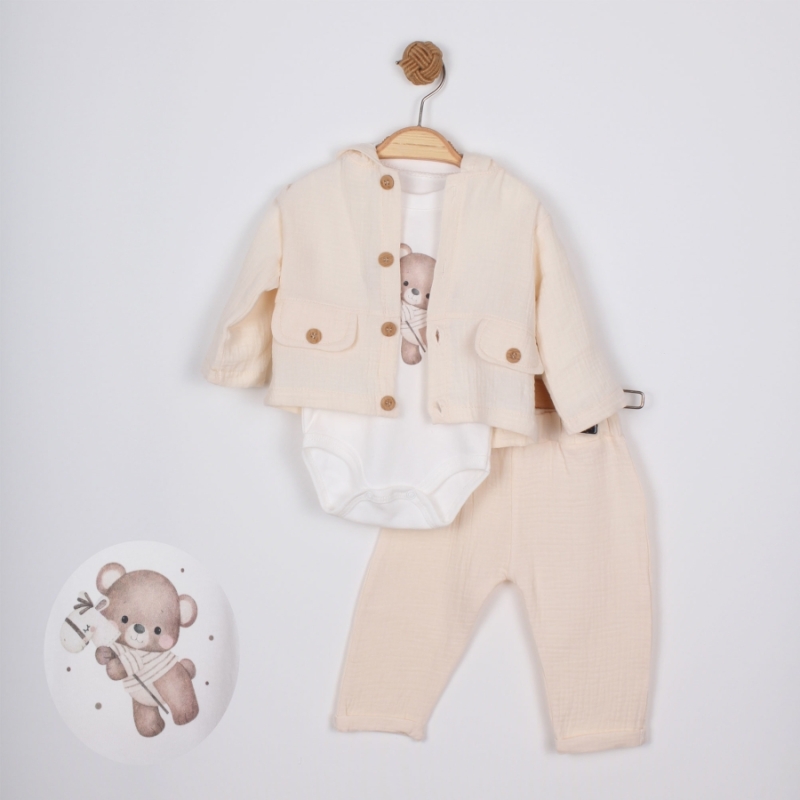 BEBE TK 6-9-12-18 AY 1502 ERKEK CEPLİ MÜSLİN ERKEK TAKIM