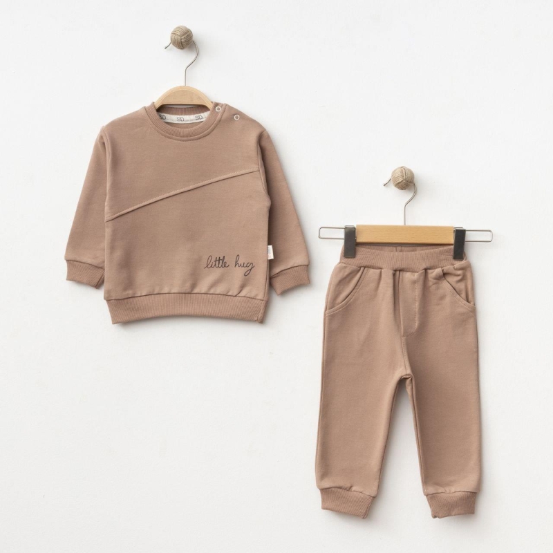 BEBE TK 6-9-12-18 AY 2259 ERKEK LİTTLE HUG BASKILI İKİLİ TAKIM