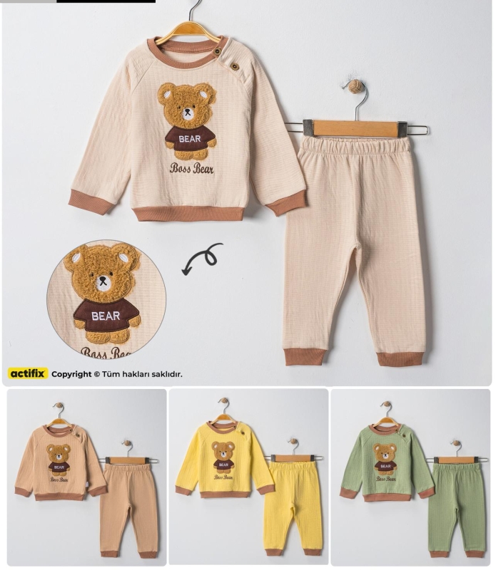 BEBE TK 6-9-12-18 AY 6174 ERKEK AYICIK NAKIŞLI ERKEK BEBEK TAKIM