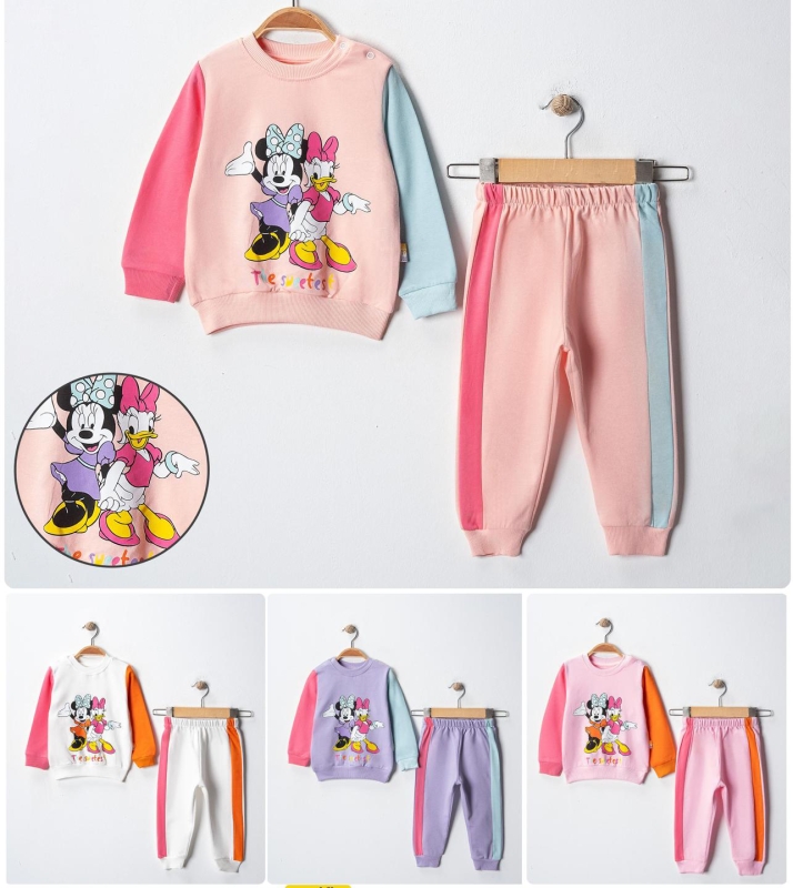 BEBE TK 6-9-12-18 AY 6195 KIZ MİNNİE DAİSY KIZ BEBEK TAKIM