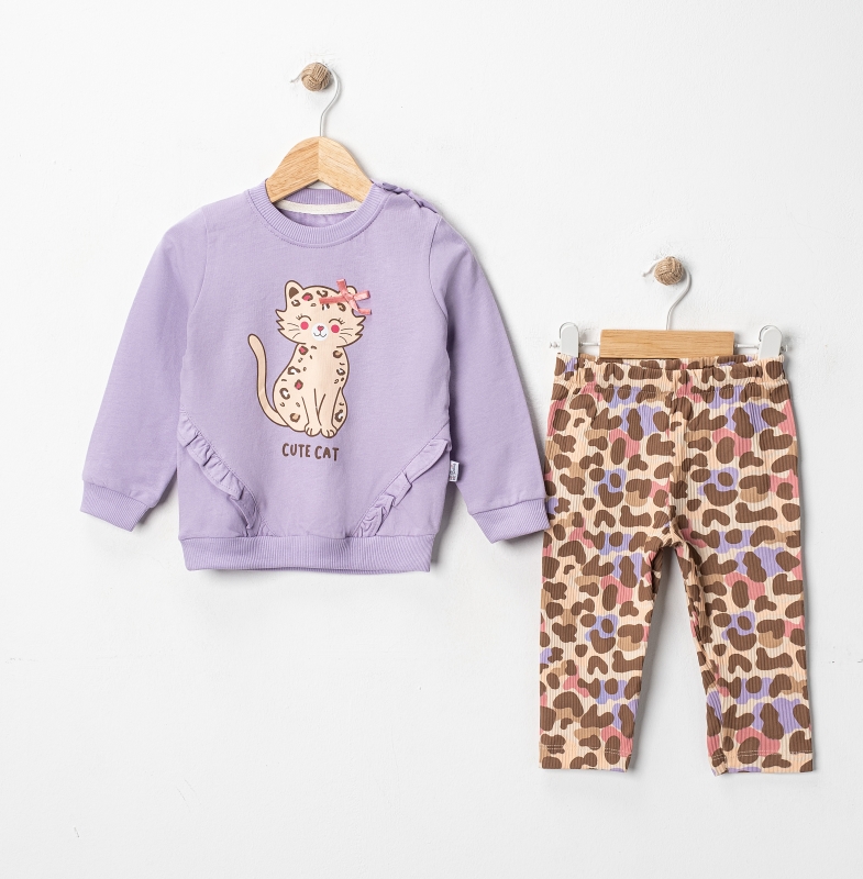 BEBE TK 6-9-12-18 AY 6289 KIZ SÜSLÜ BASKILI KIZ BEBEK TAKIM