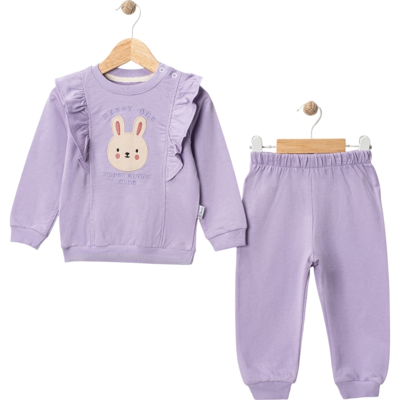 BEBE TK 6-9-12-18 AY 6299 KIZ TAVŞAN NAKIŞLI KIZ BEBEK TAKIM