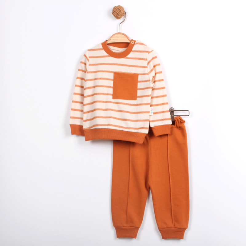 BEBE TK 6-9-12-18 AY 7046 ERKEK CEPLİ ÇİZGİLİ TAKIM