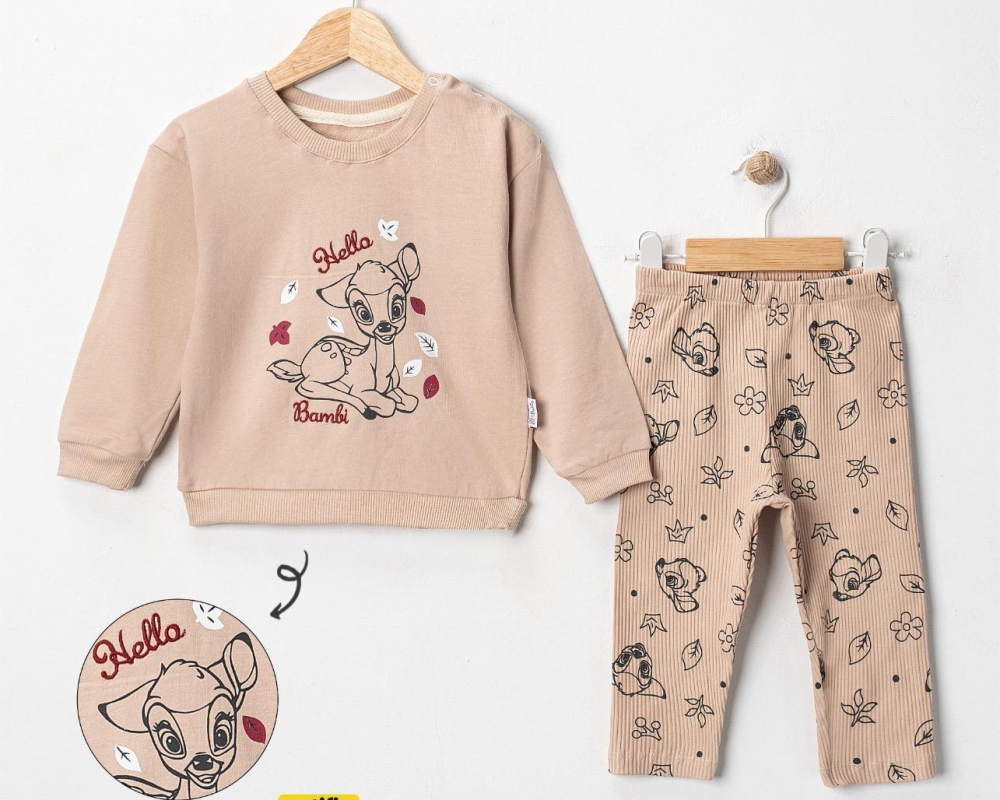 BEBE TK 6-9-12-18 AY 7111 KIZ CEYLAN BASKILI KIZ BEBEK TAKIM