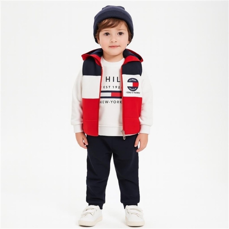 BEBE TK 6-9-12-18 AY 7165 ERKEK TOMMY HİLFİGER 3LÜ ERKEK TAKIM