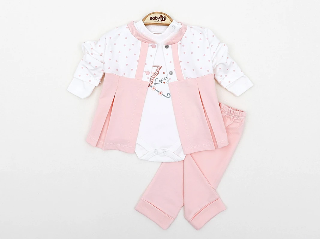 BEBE TK 6-9-12 AY 2289 KIZ ŞEMSİYELİ YAKA DETAYLI 3LÜ TAKIM
