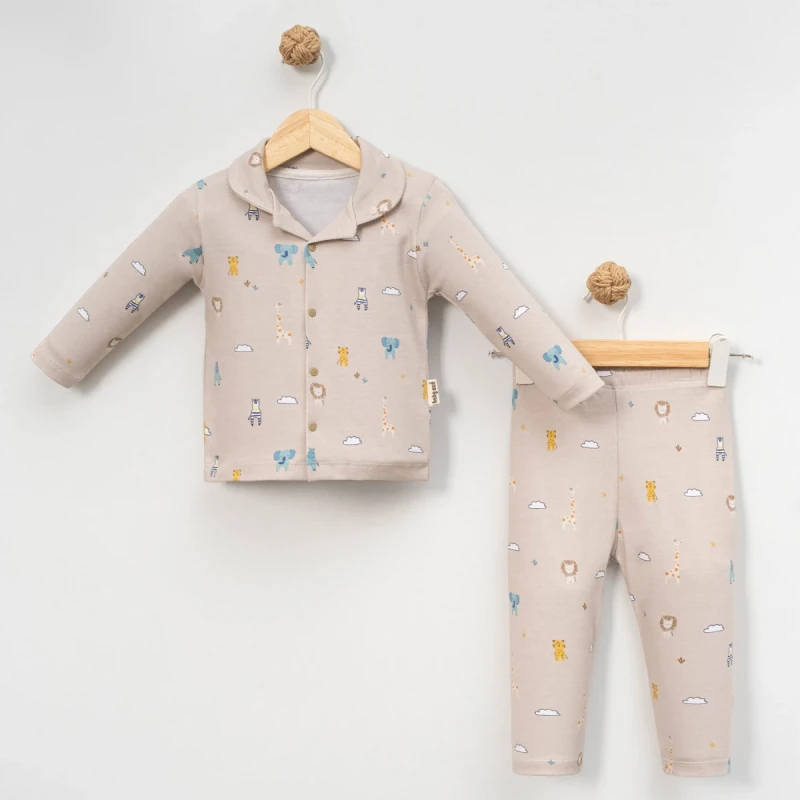BEBE TK 6-9-12 AY 2433 ERKEK KÜÇÜK HAYVANLAR- ASKIDA PİJAMA TKM