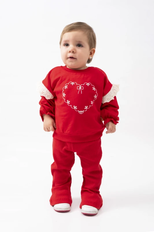 BEBE TK 9-12-18-24 AY 2549 KIZ KALP BASKİLİ İKİLİ TAKIM