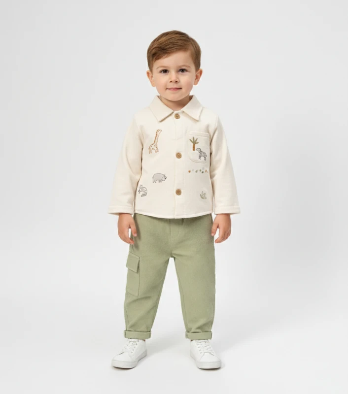 BEBE TK 9-12-18-24 AY 3025 ERKEK ÖN NAKIŞLI İKİLİ TAKIM