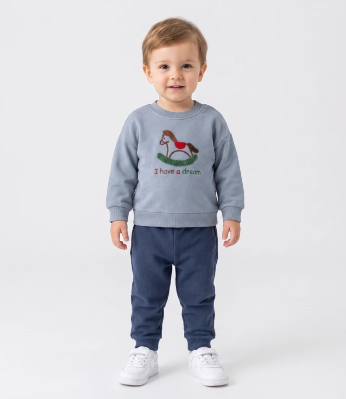 BEBE TK 9-12-18-24 AY 3061 ERKEK AT BASKILI İKİLİ TAKIM