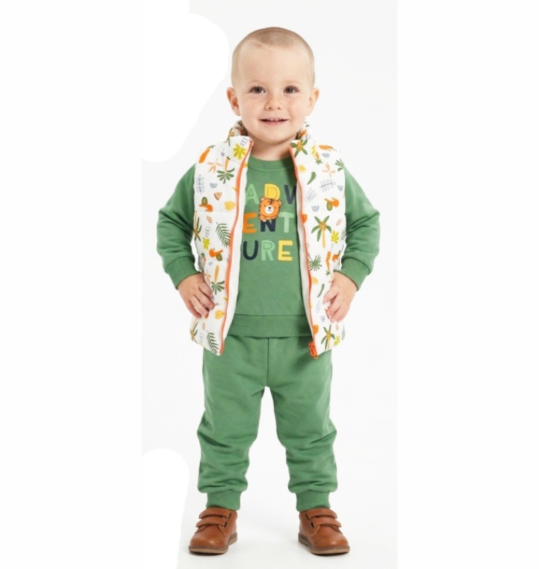 BEBE TK 9-12-18-24 AY 4159 ERKEK ADVENTURE ELYAFLI 3’LÜ TAKIM