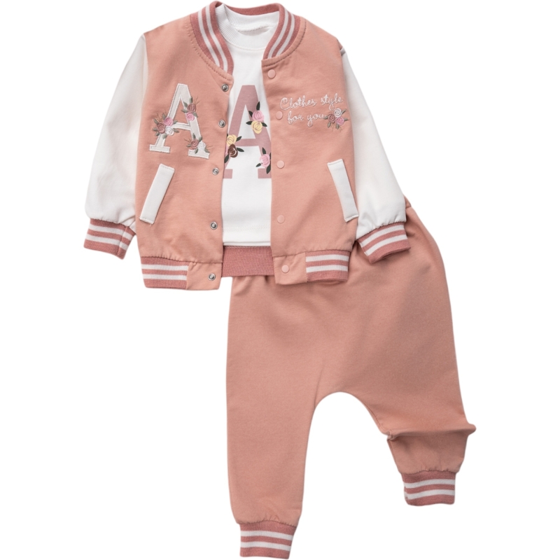 BEBE TK 9-12-18 AY 1457 KIZ ÇİÇEK NAKIŞLI KIZ KOLEJ ÜÇLÜ TKM