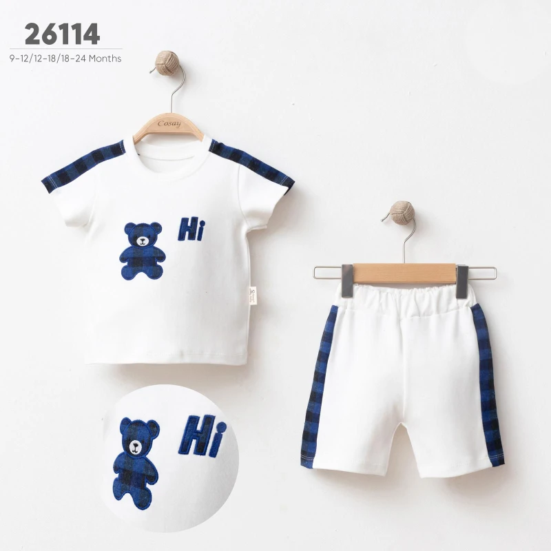BEBE TK 9-12-18 AY 26114 ERKEK AYICIK Hİ NAKIŞLI 2 Lİ TAKIM
