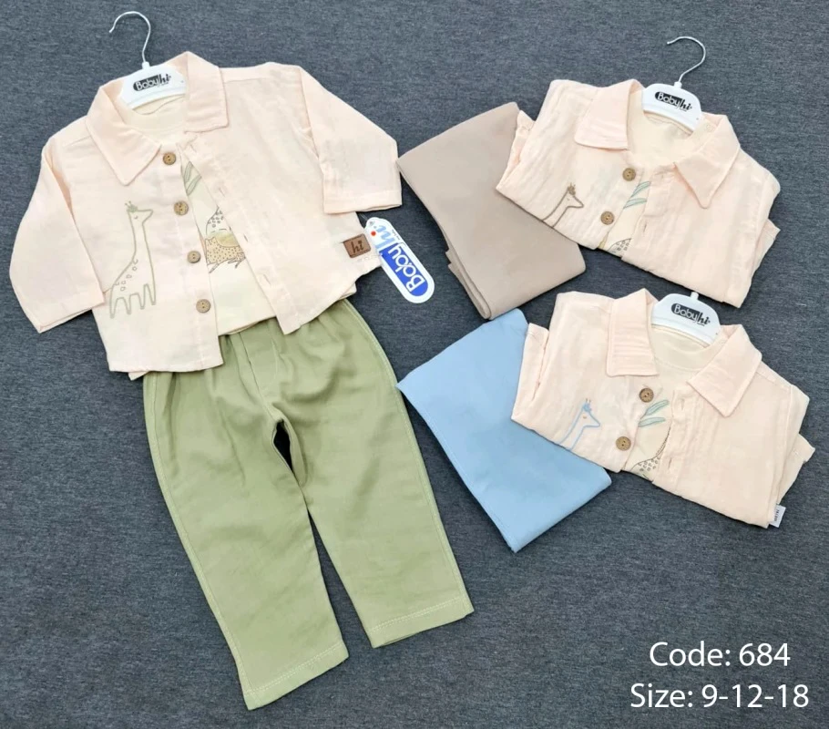 BEBE TK 9-12-18 AY 684 ERKEK SAFARİ MÜSLİN 3 LÜ TKM