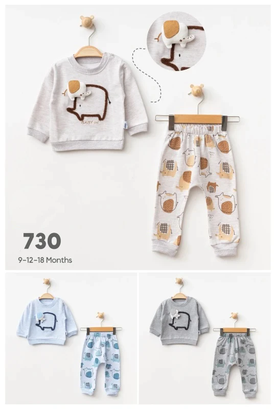 BEBE TK 9-12-18 AY 730 ERKEK SEVİMLİ FİLLER 2 Lİ TKM