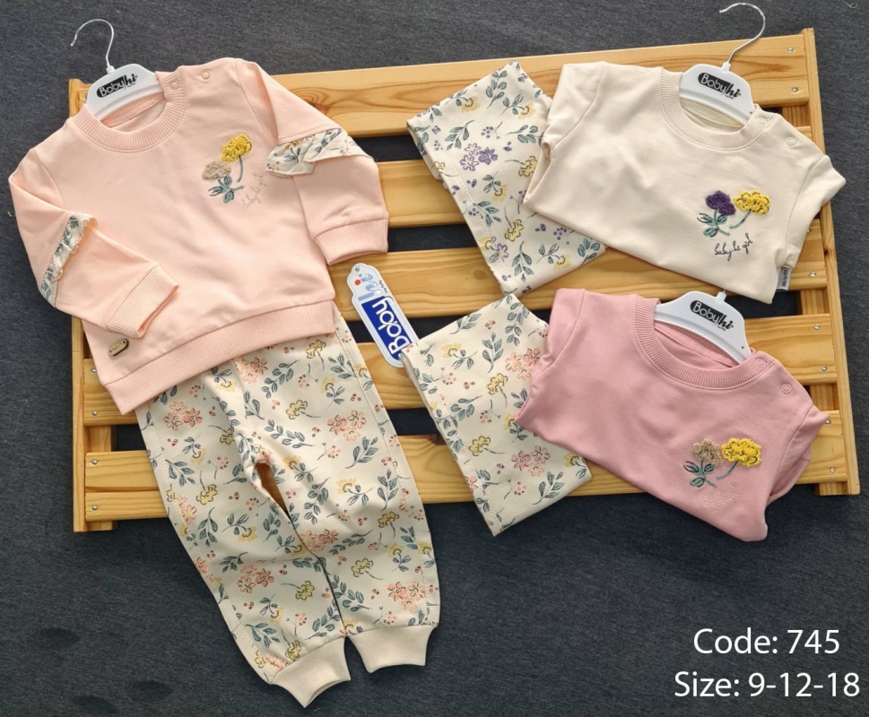 BEBE TK 9-12-18 AY 745 KIZ ÇİÇEKLER 2Lİ KIZ TKM