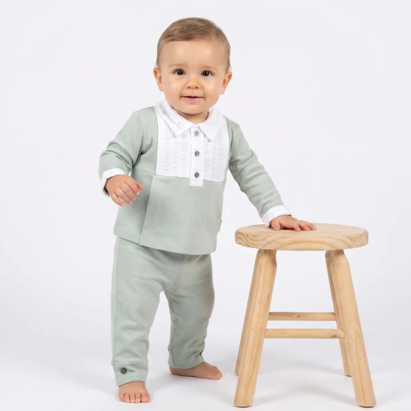 ÇOCUK TK 1-12-18 AY 4021 ERKEK GOFRETLİ YAKASI NAKIŞLI TAKIM