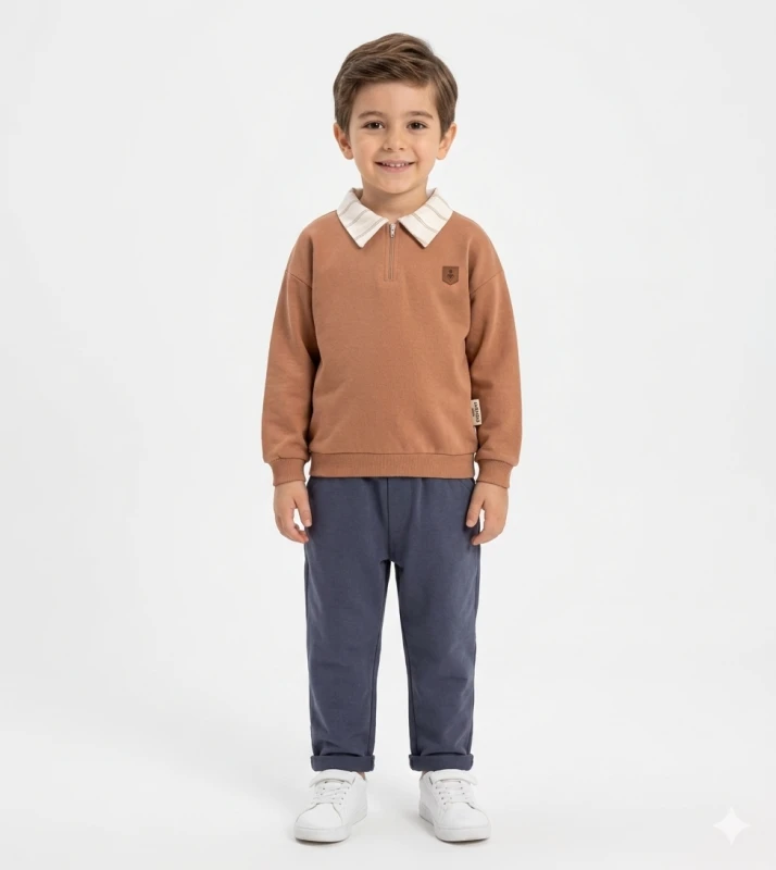 ÇOCUK TK 3-4-5-6 YAŞ 3023 ERKEK PATLI FERMUARLI İKİLİ TAKIM