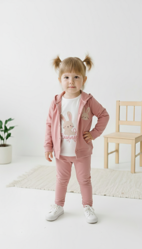 ÇOCUK TK 6-12-18-24 AY 3026 KIZ TAVŞAN NAKIŞLI 3'LÜ TAKIM