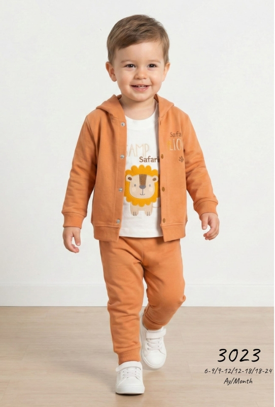 ÇOCUK TK 6-12-18-24 AY 3023 ERKEK LİON 3'LÜ TAKIM