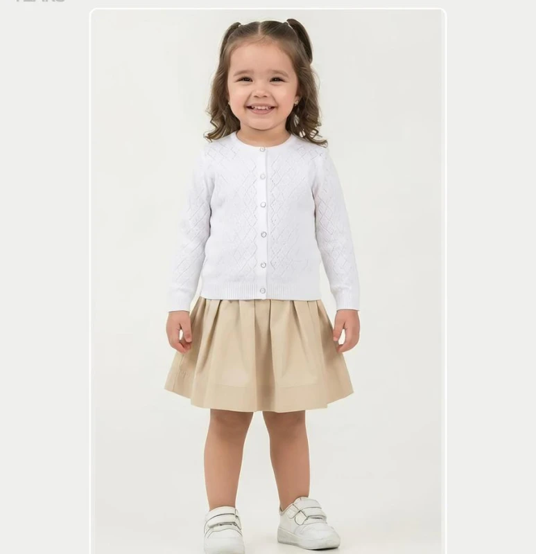 HIRKA 1-2-3-4 YAŞ 2094 KIZ  BAKLAVA DESENLİ KIZ TRİKO