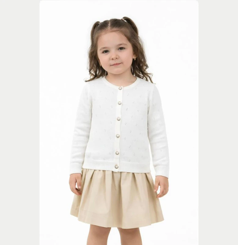 HIRKA 1-2-3-4 YAŞ 2096 KIZ  BUKET DESENLİ KIZ TRİKO