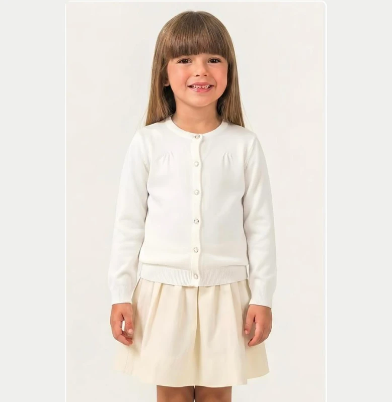 HIRKA 5-6-7-8 YAŞ 2098 KIZ  PİLELİ DESENLİ KIZ TRİKO