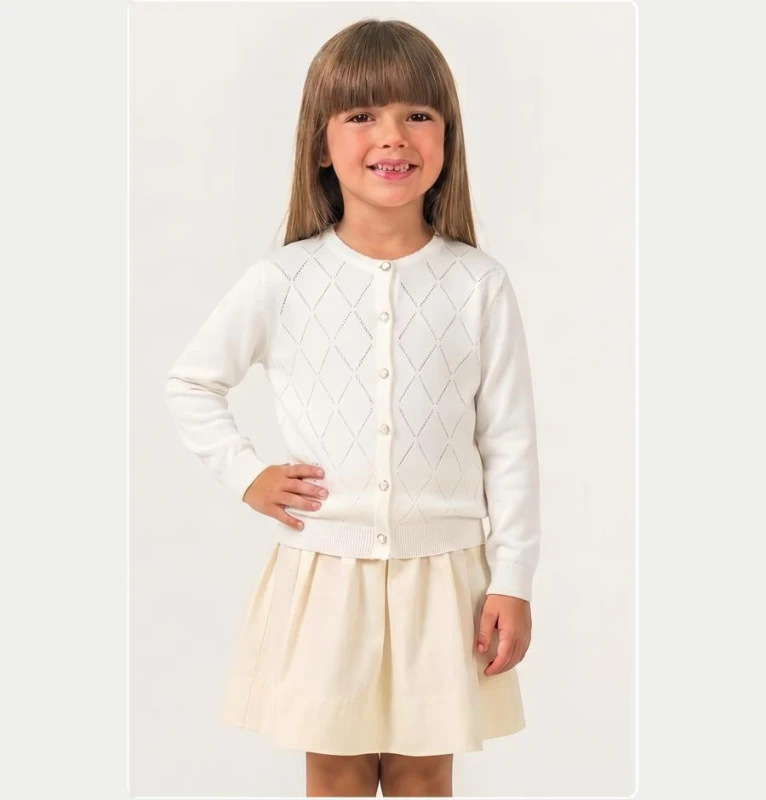 HIRKA 5-6-7-8 YAŞ 2100 KIZ  ÜÇGEN NAKIŞLI KIZ TRİKO