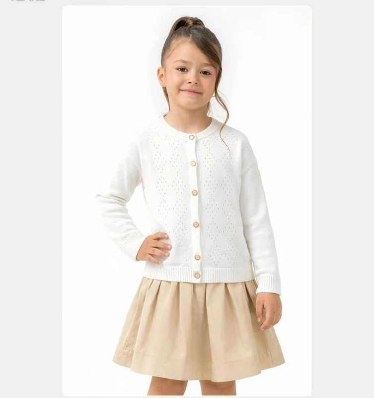 HIRKA 5-6-7-8 YAŞ 2101 KIZ  DELİKLİ DESENLİ KIZ TRİKO